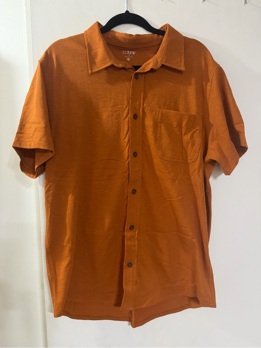 J. Crew Men’s Short-Sleeve Button-Down Shirt in Rust Orange